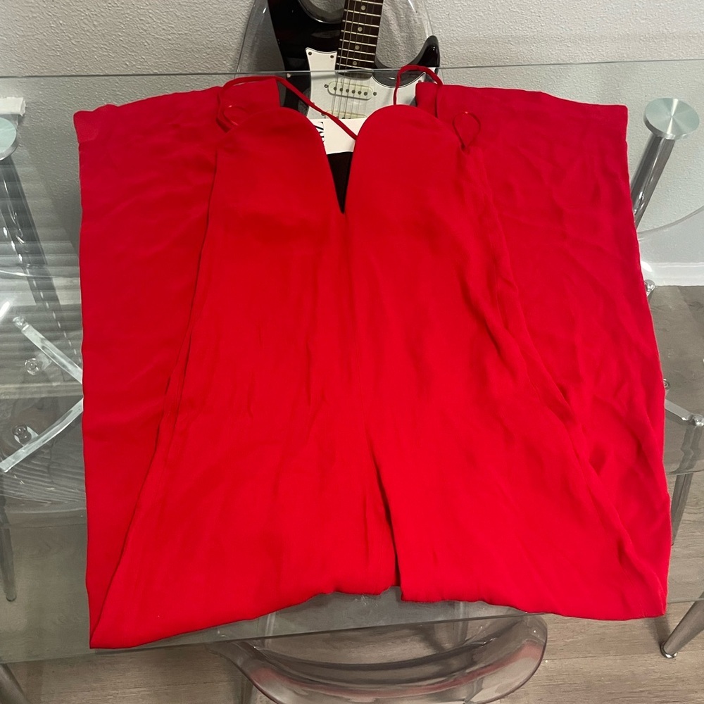 Zara Wide Leg Jumpsuit in Red